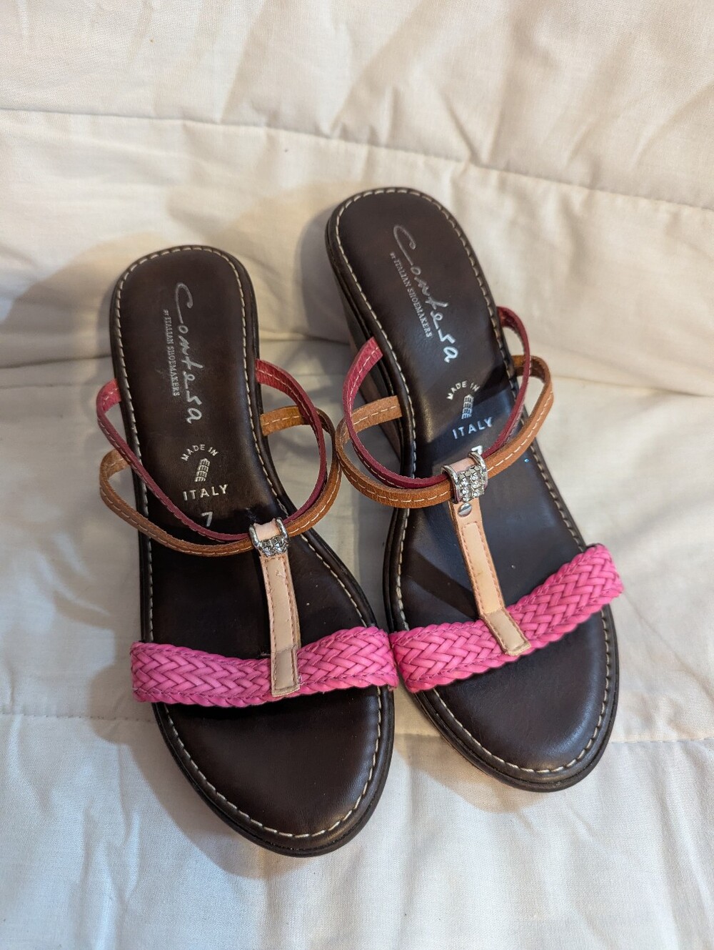 Contessa By Italian Shoemakers Made In Italy Strappy Sandals Size 7